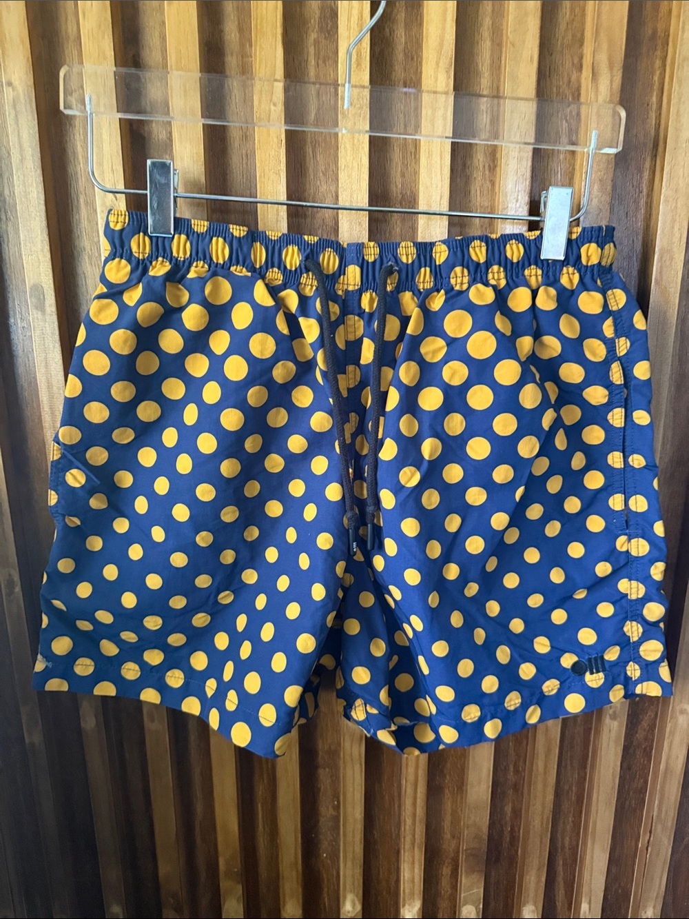 Solid and Striped Ombre Dot Lined Swim Shorts. S